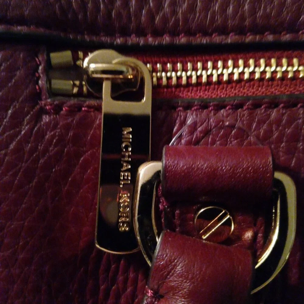 Michael Kors Astrid Claret Large Leather Satchel - Picture 9 of 15